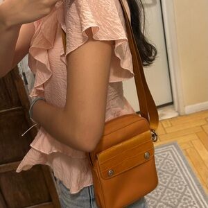 Longchamp Orange/brown Crossbody Bag